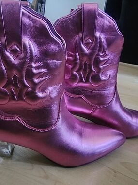 Metallic Pink Women's Cowboy Boots